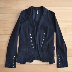Free People Black Blazer Suit Jacket Size XS